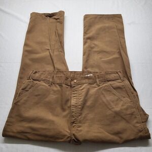 Carhartt FR Work Pants Mens Actual 41/33 Brown Canvas Flame Resistant Carpenter